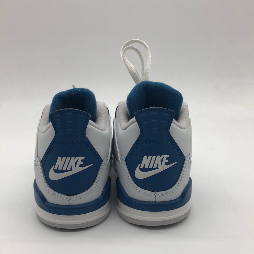 Air Jordan 4 Retro (TD) “Military Blue” White/Blue BQ7670-141 NWOB - Picture 4 of 5